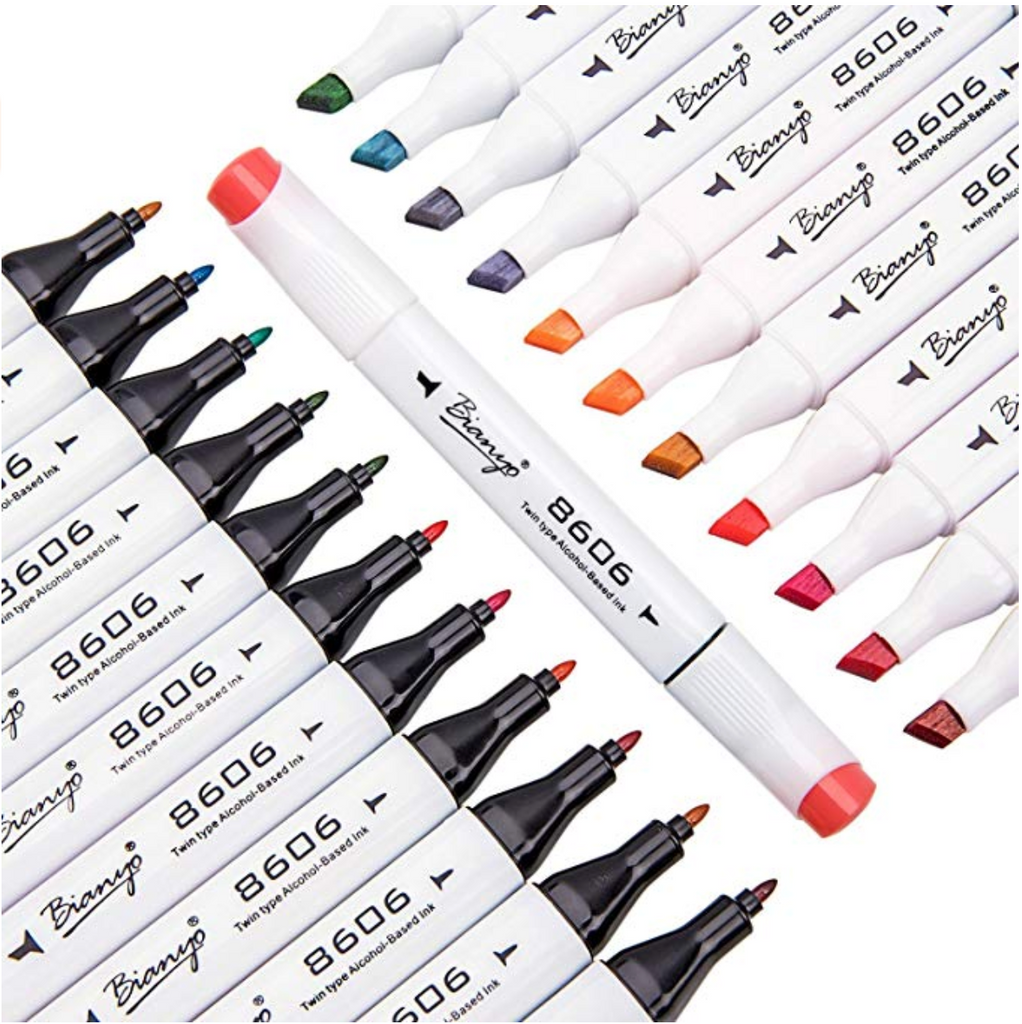 Bianyo Classic Series Alcohol-based Dual Tip Art Markers（Set of 72,Travel Case)
